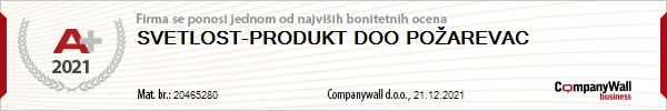 Bonitetna kuća CompanyWall ocenu A+ dodeljuje firmi koja napreduje u poslovnim uspesima, firmi koja je sposobna da podmiri svoje obaveze i uspešno izbegne poslovne rizike.